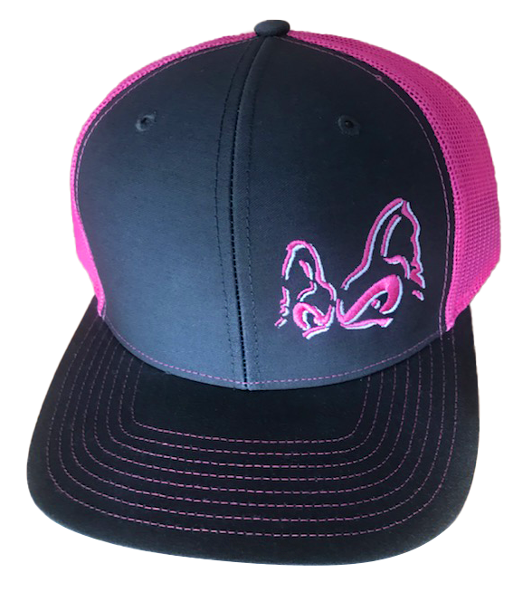 FERAL Performance Mesh Trucker Hat - charcoal/neon pink