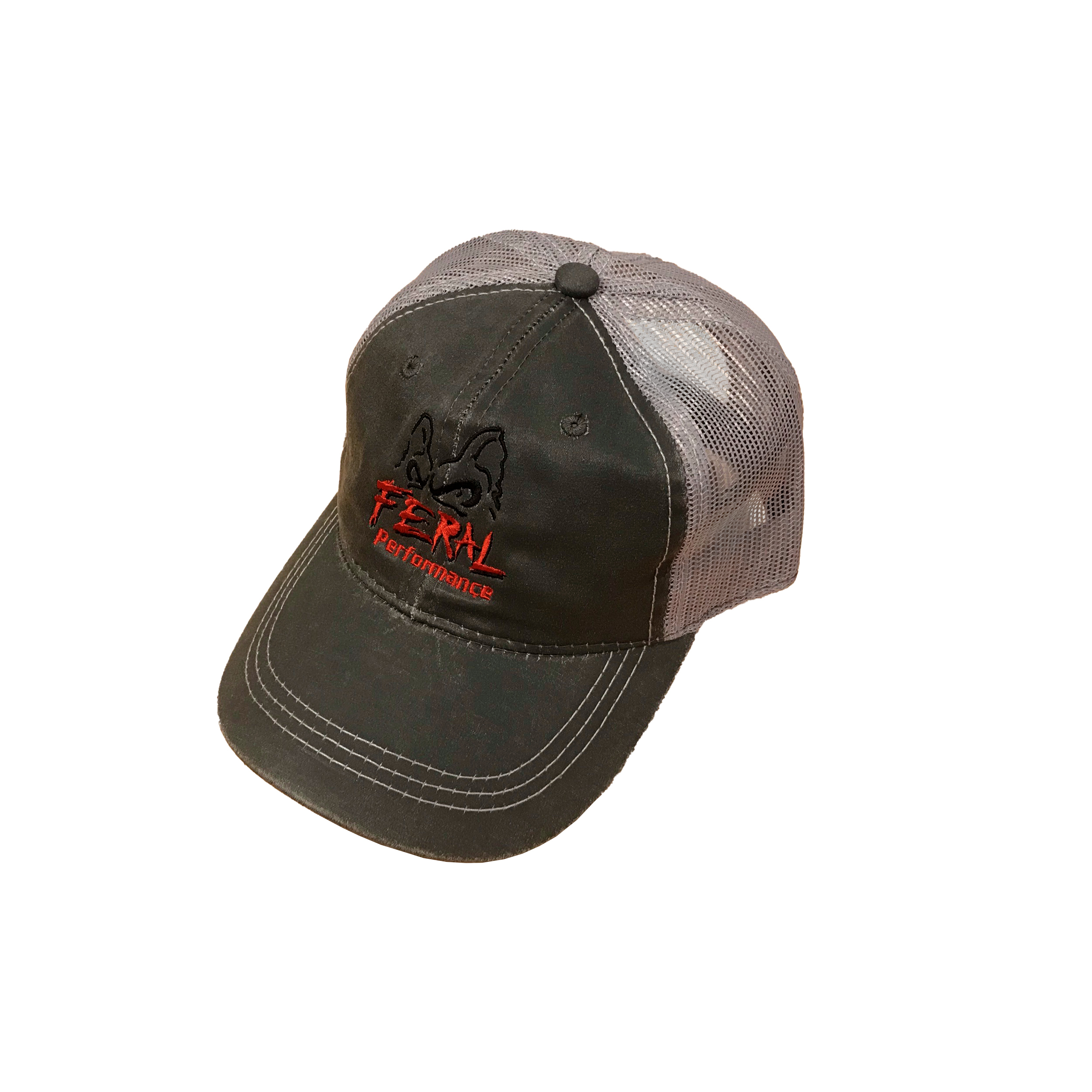 FERAL Performance Weathered Mesh Ball Cap - Charcoal