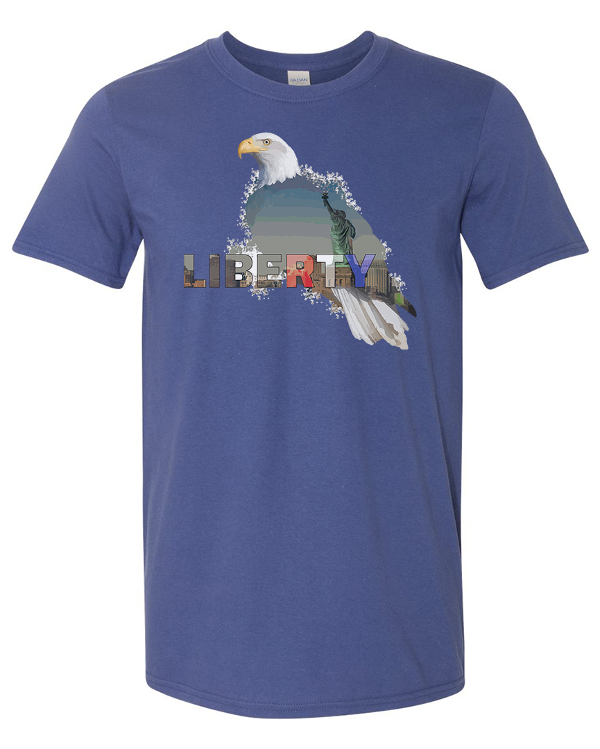 FERAL Liberty Eagle - Patriotic Shirt - Cobalt Blue