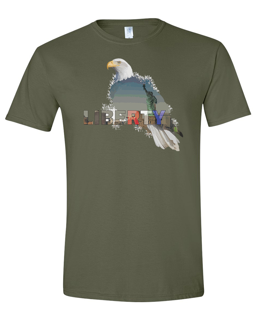 FERAL Liberty Eagle - Patriotic Shirt - Military Green