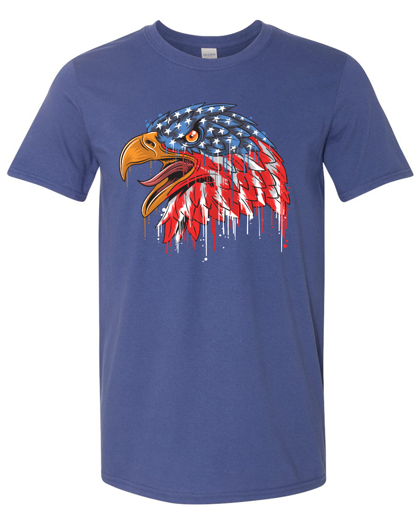 Screamin' Eagle American t-shirt - Cobalt Blue - FERAL Performance