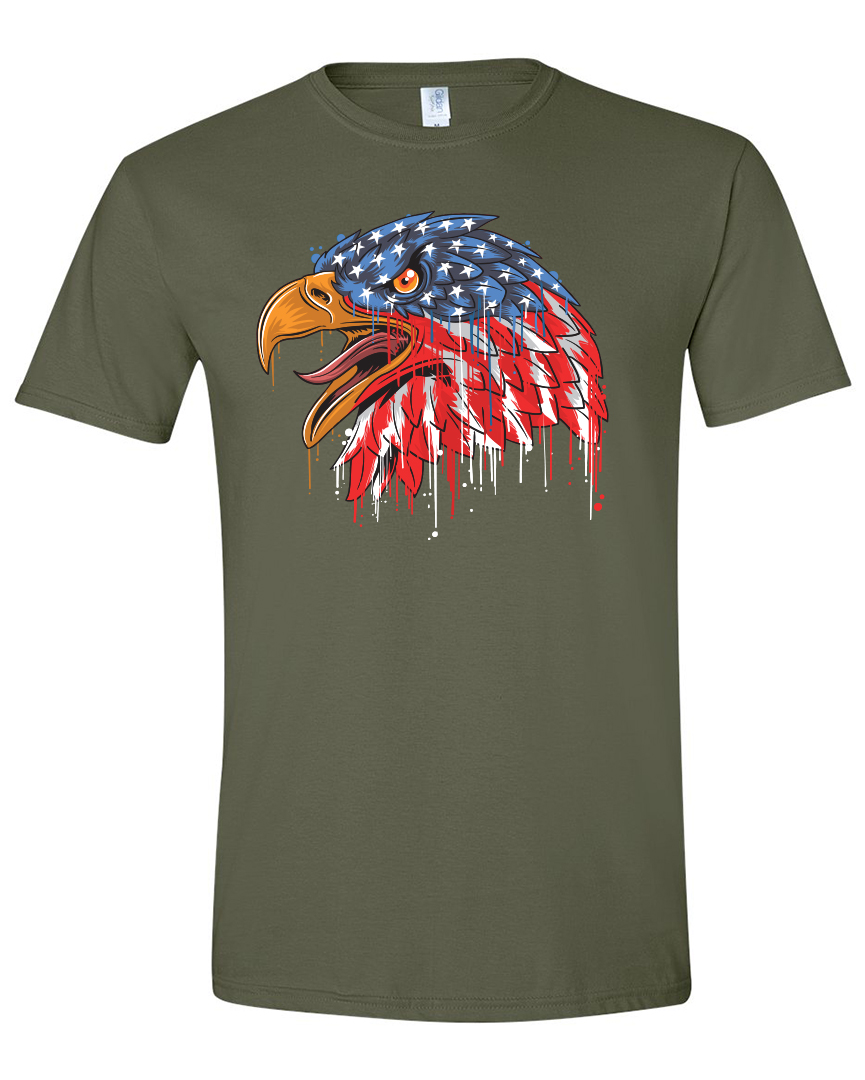 Screamin' Eagle American t-shirt - Military Green - FERAL Performance