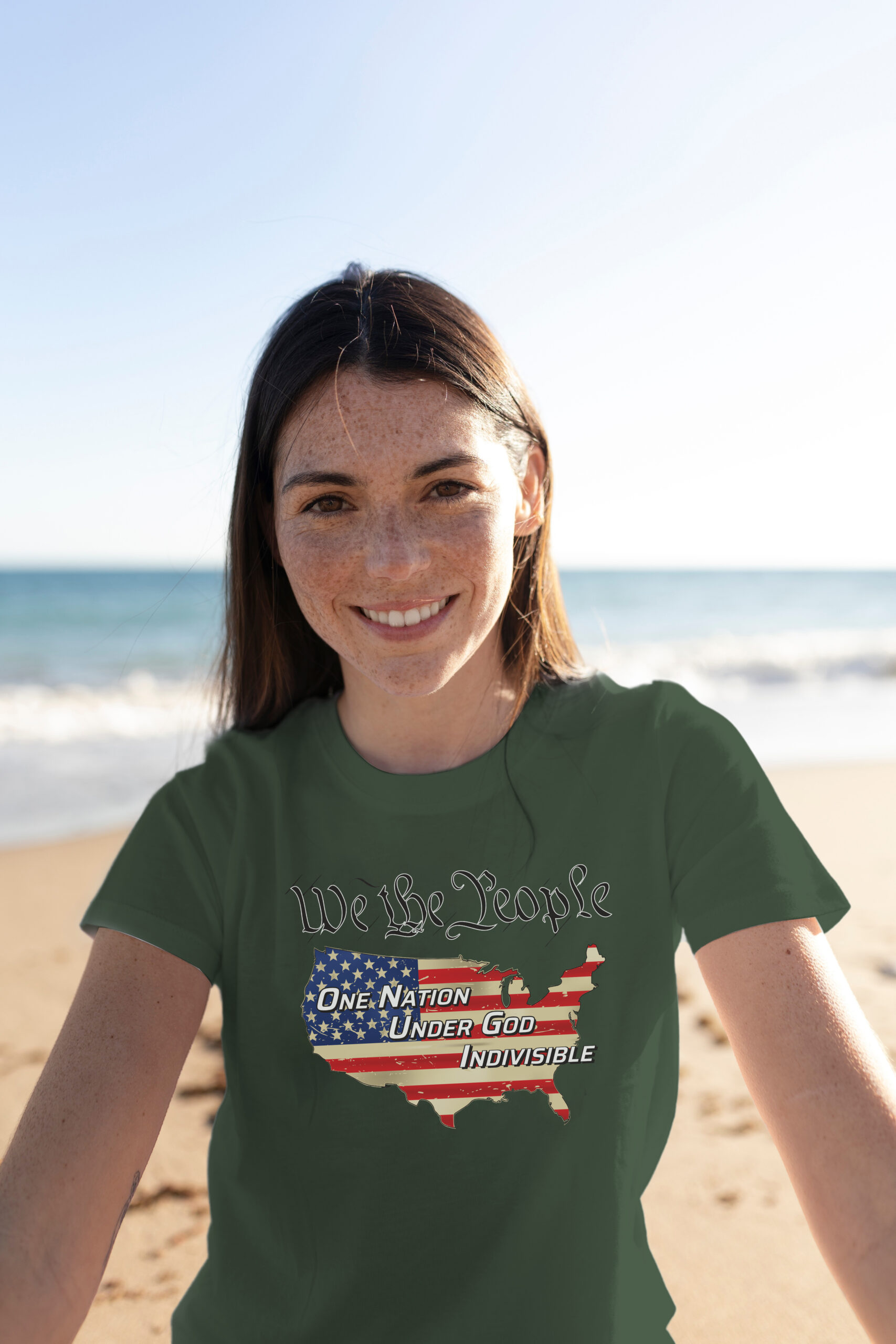 We the People patriotic t-shirt - FERAL Performance - Military Green