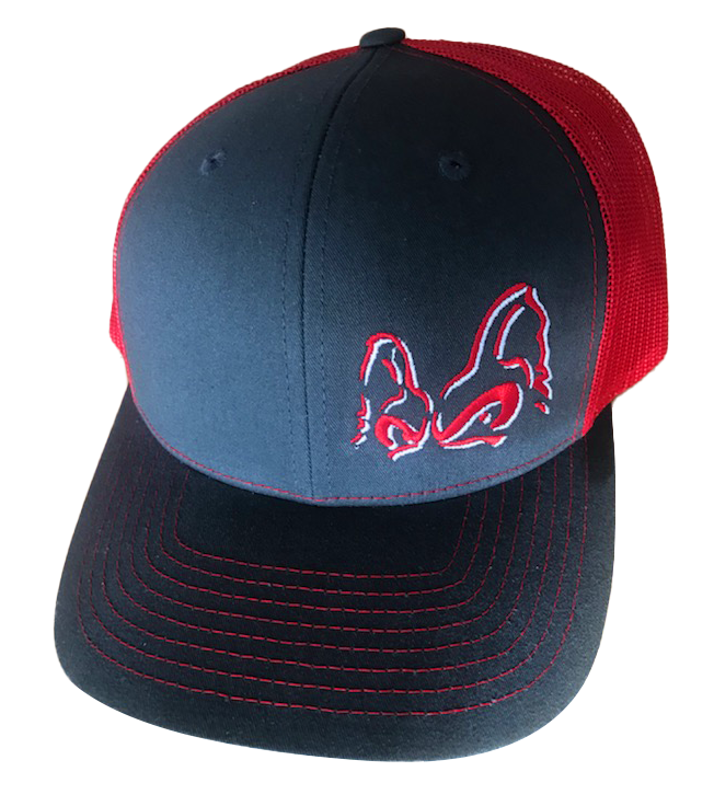 FERAL Performance Mesh Trucker Hat - charcoal/red