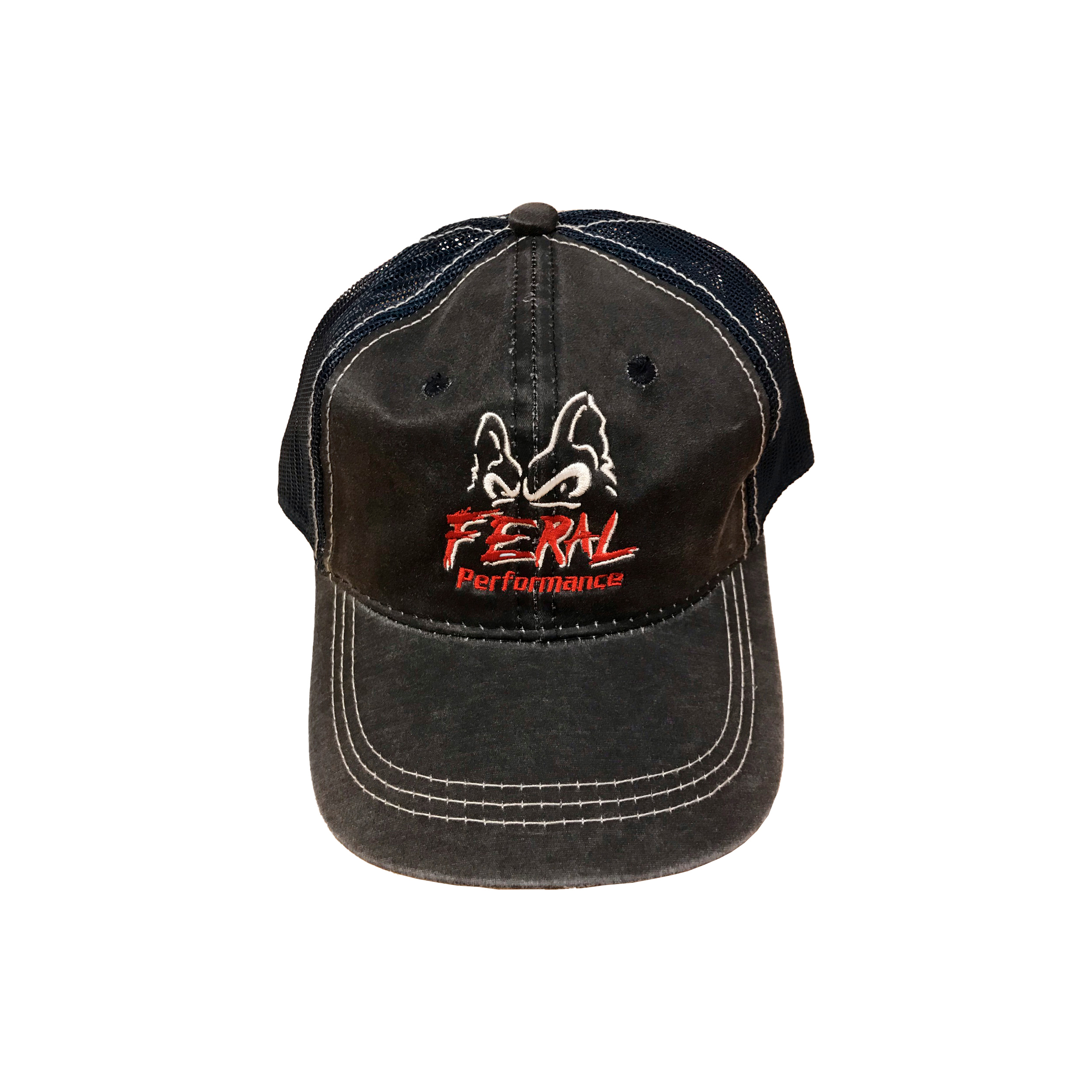 FERAL Performance Weathered Mesh Ball Cap - Navy